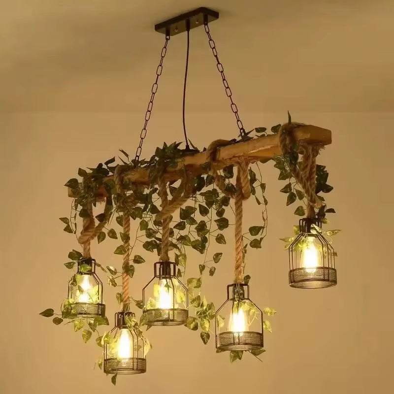 American Country Pendant Lamp Retro Creativity Plant Music Restaurant Cashier Counter Bar Cafe Milk Tea Shop Chandelier