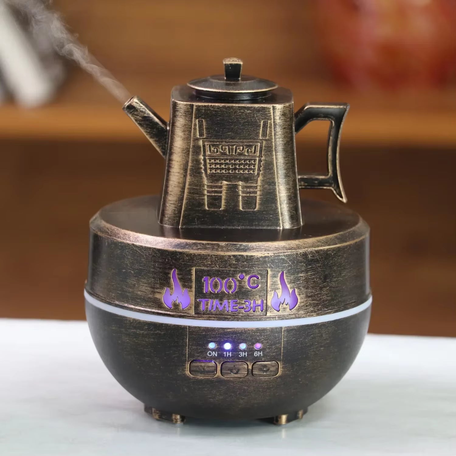 Aroma Diffuser Kettle Automatic Small Humidifier Hotel Air Fresh Essential Oil Timing Colorful Lights Diffuser