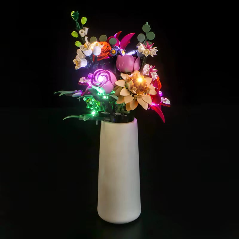 5V LED Lighting 10342 Set Suitable for Pretty Pink Flower Bouquet Block Gift (Excluding Blocks)