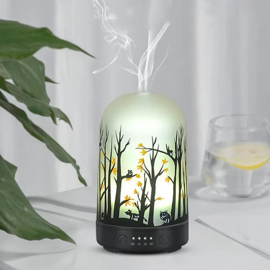 Aroma Diffuser Essential Oil Ultrasound Cool Air Humidifier 7 Lights 100Ml Mute Auto Close Mist Maker Glass Difusor De Aroma