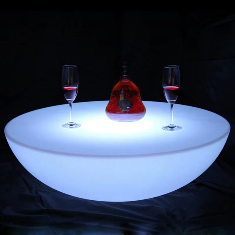 ,Led Illuminated Furniture, Waterproof Coffee Bar Table, Rechargeable, SK-LF17, D66 X H22Cm, Home Party,1Pc