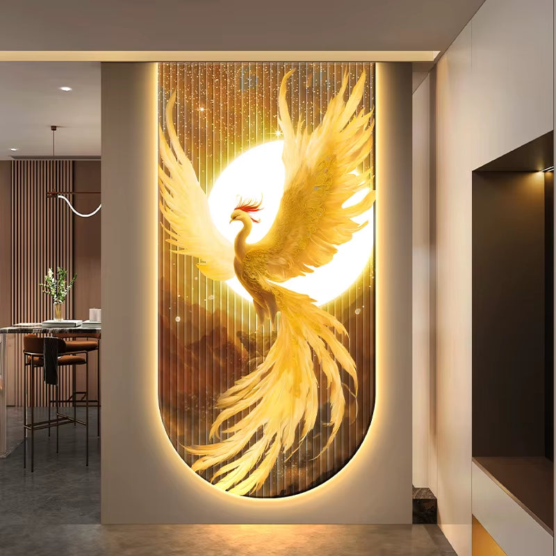 Modern LED Wall Light Lustre Corridor Living Room Dining Room Bedroom Kitchen Phoenix Mural Lamp Home Decoration Indoor Lighting