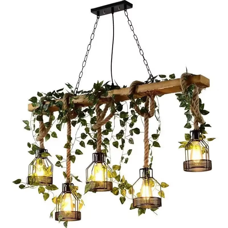 American Country Pendant Lamp Retro Creativity Plant Music Restaurant Cashier Counter Bar Cafe Milk Tea Shop Chandelier