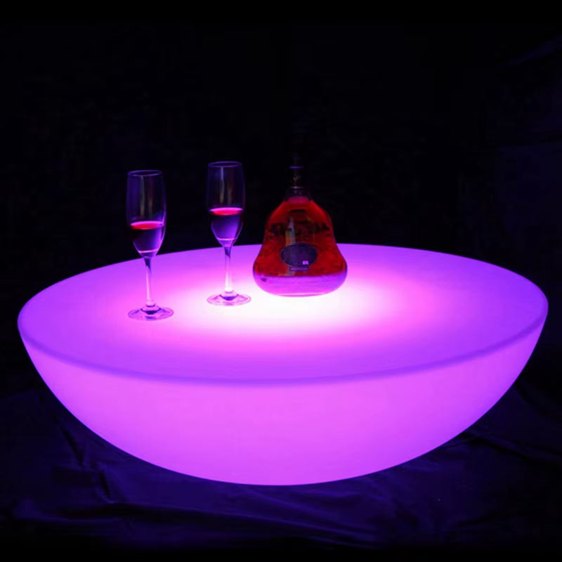 ,Led Illuminated Furniture, Waterproof Coffee Bar Table, Rechargeable, SK-LF17, D66 X H22Cm, Home Party,1Pc