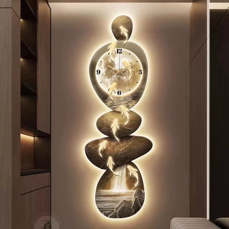 Living Room Wall Clocks Led Art Mural Luxury Restaurant Nordic Minimalist Wall Watch Creative Relogio De Parede Home Decoration