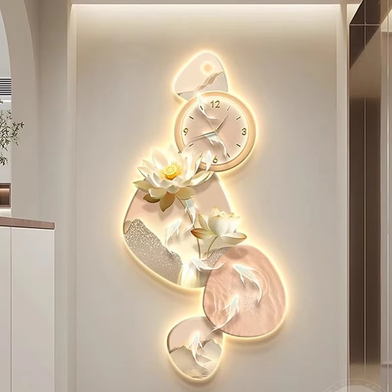 Led Mechanism Wall Clocks Luxury Interior Modern Aesthetic Bedrooms Wall Watch Silent Reloj De Pared Living Room Decoration