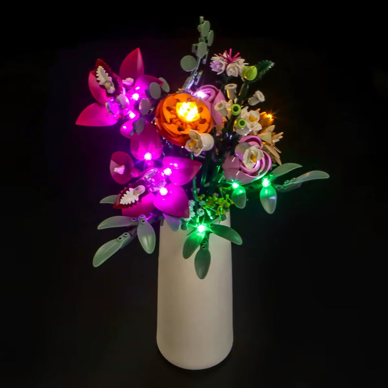 5V LED Lighting 10342 Set Suitable for Pretty Pink Flower Bouquet Block Gift (Excluding Blocks)