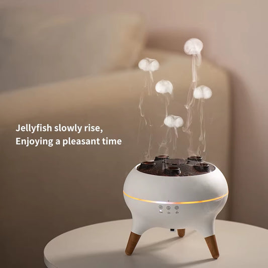 5 Spray Ports Jellyfish Air Humidifier Desktop Aroma Diffuser Follow Sounds Spray Mist Maker Fogger Aroma Essential Oil Diffuser