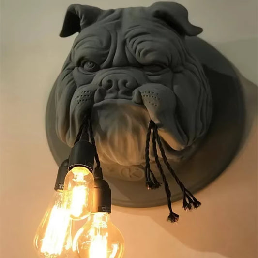 Amsterdam Wall Lamp Vintag Animal Face Wall Decoration Bulldog Lamp Corridor Resin Wall Lights Home Designer Bedside Lamp Lustre