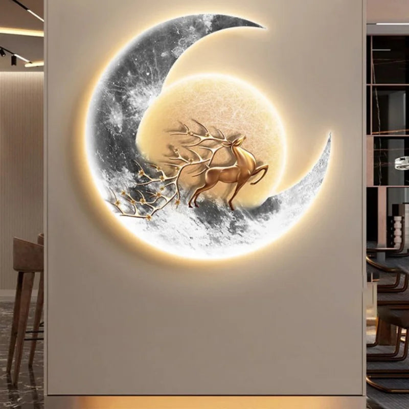 Light Luxury Elkmoon Background Wall Mural