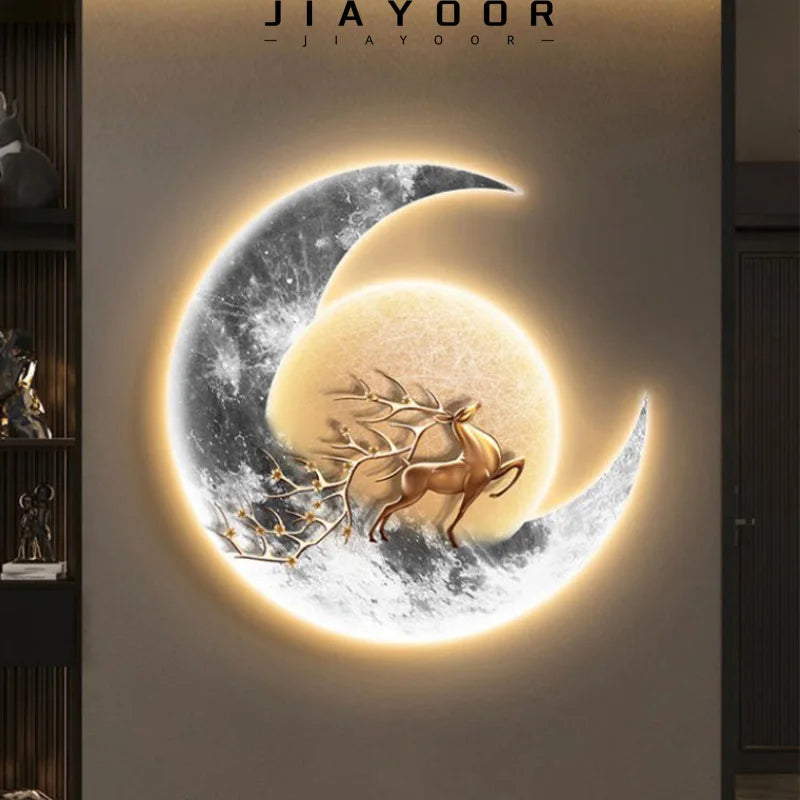 Light Luxury Elkmoon Background Wall Mural