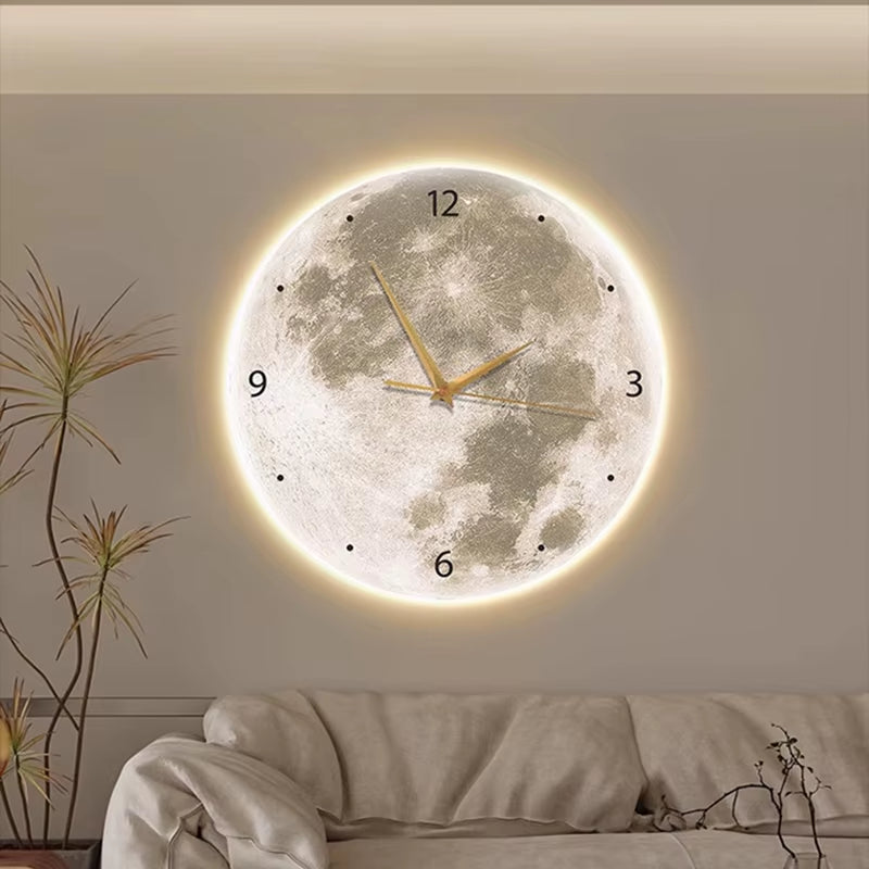 Art Mural Wall Clocks round Nordic Led Minimalist Fashion Silent Wall Watch Aesthetic Bedrooms Reloj De Pared Room Decorations