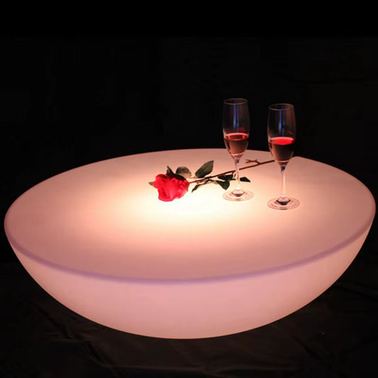 ,Led Illuminated Furniture, Waterproof Coffee Bar Table, Rechargeable, SK-LF17, D66 X H22Cm, Home Party,1Pc