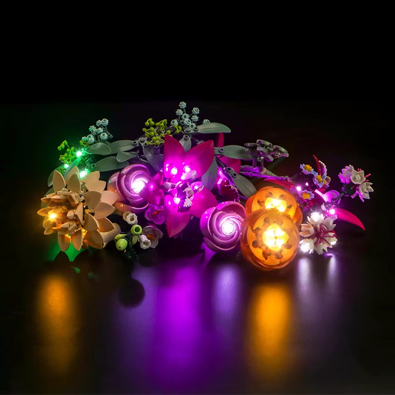 5V LED Lighting 10342 Set Suitable for Pretty Pink Flower Bouquet Block Gift (Excluding Blocks)