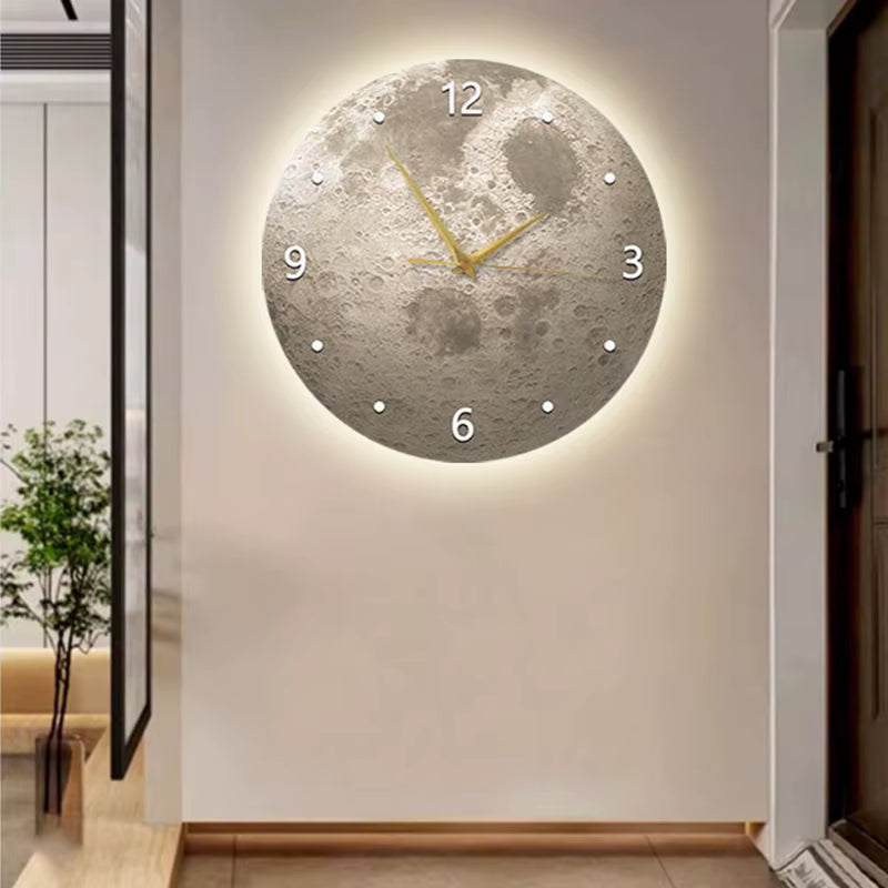 Art Mural Wall Clocks round Nordic Led Minimalist Fashion Silent Wall Watch Aesthetic Bedrooms Reloj De Pared Room Decorations