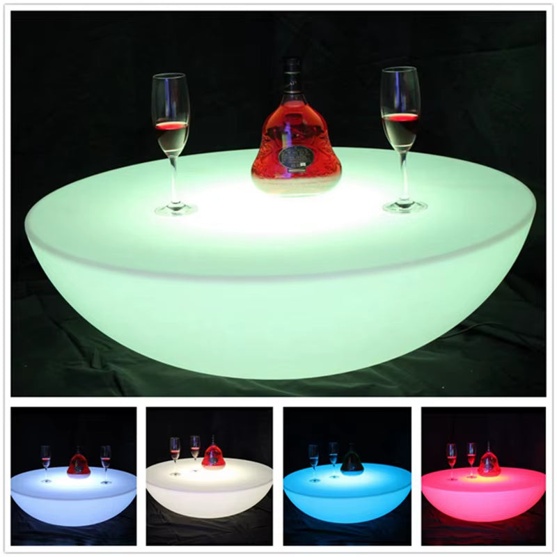 ,Led Illuminated Furniture, Waterproof Coffee Bar Table, Rechargeable, SK-LF17, D66 X H22Cm, Home Party,1Pc