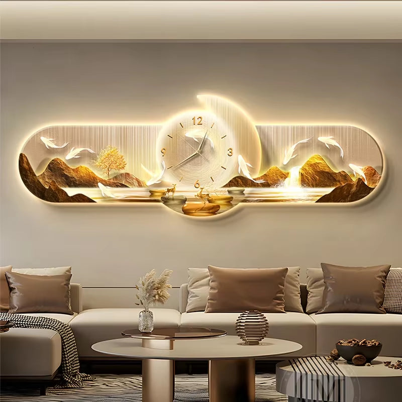 Led Large Wall Clocks Luxury Digital Mechanism Restaurant Minimalist Wall Watch Creative Reloj De Pared Living Room Decoration