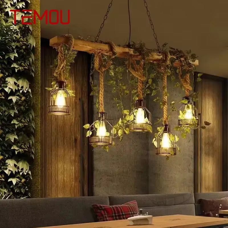 American Country Pendant Lamp Retro Creativity Plant Music Restaurant Cashier Counter Bar Cafe Milk Tea Shop Chandelier